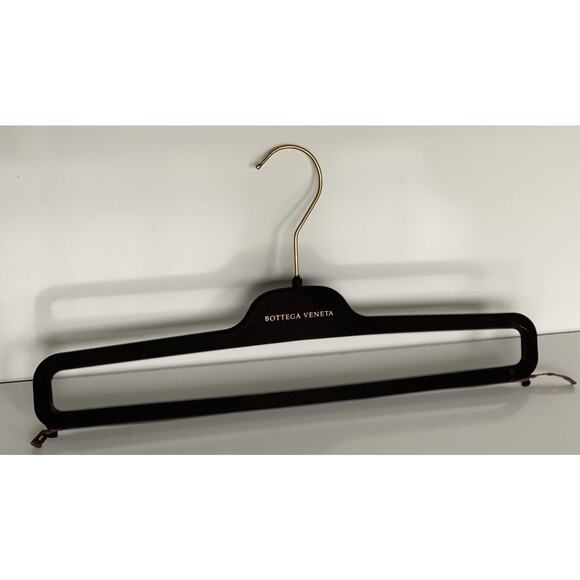 Bottega Veneta Brown Velvet 15" Pants Hangers with Gold Hardware - Picture 7 of 7